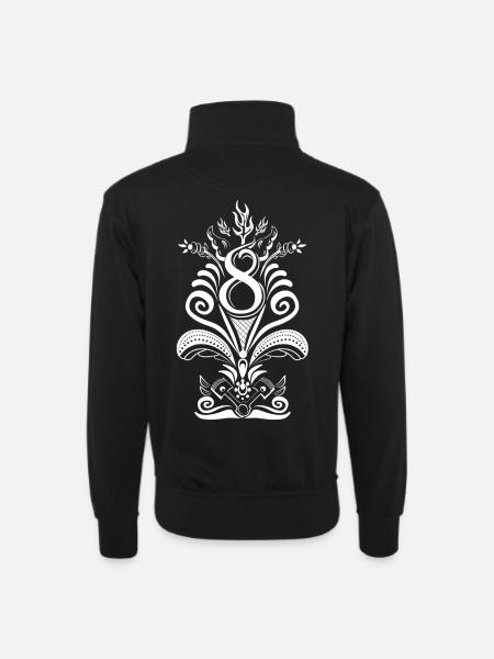Kurbits V8 No:2 - weiß - Unisex Pullover mit Zip-Kragen - Schwarz