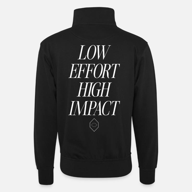 Faible effort, impact élevé - Sweat col montant zippé unisexe - noir