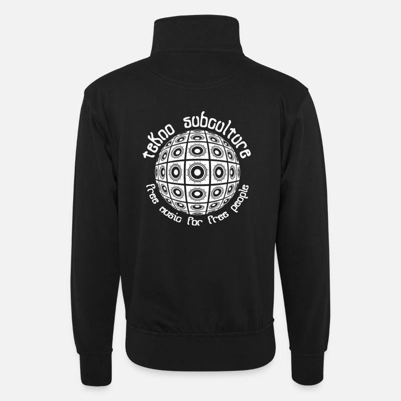 tekno subculture - Unisex Pullover mit Zip-Kragen - Schwarz