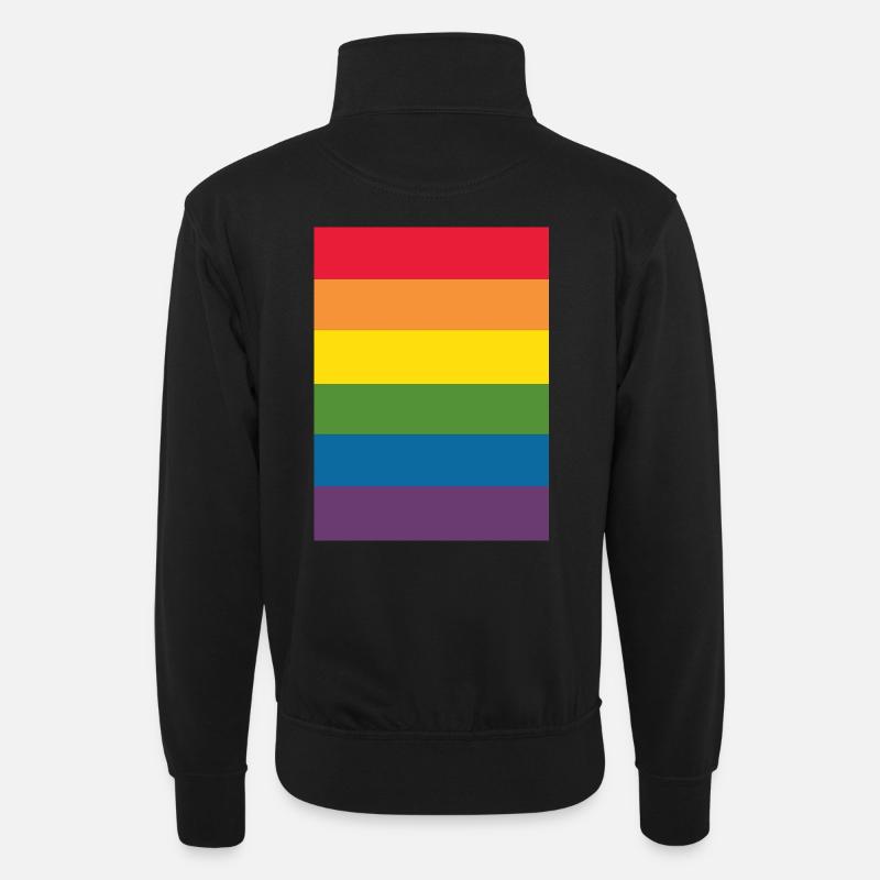 Just Pride & Proud - Sweat col montant zippé unisexe - noir