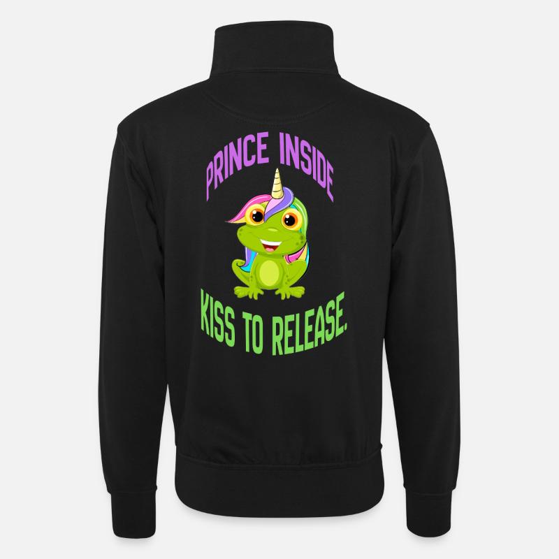 Prince Inside – Kiss to Release - Unisex Pullover mit Zip-Kragen - Schwarz