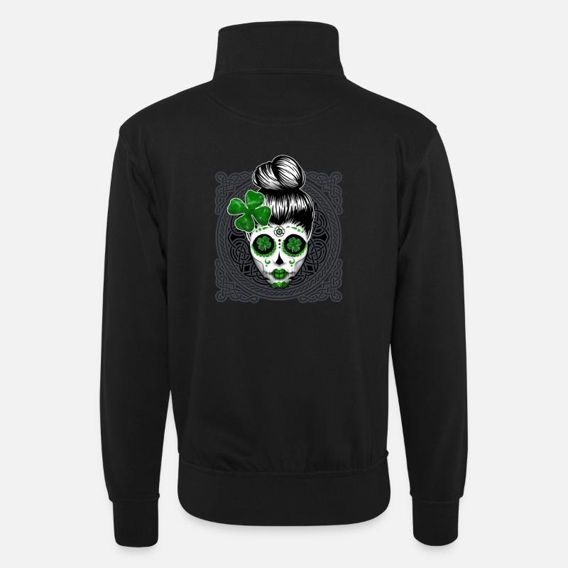 Saint Patrick's Day Celts Scottish - Unisex sweater with zip collar - black
