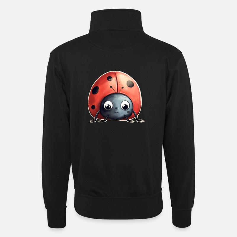 Marienkäfer - Unisex Pullover mit Zip-Kragen - Schwarz