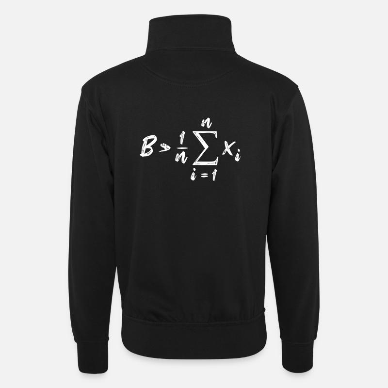 Be Greater Than Average Mathe - Unisex Pullover mit Zip-Kragen - Schwarz