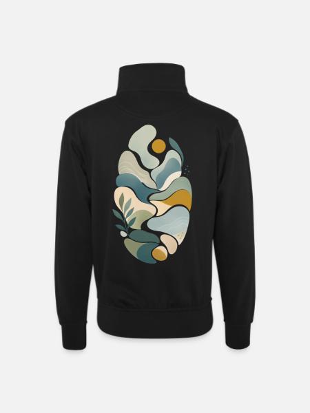 Horizon d’Or - Sweat col montant zippé unisexe - noir