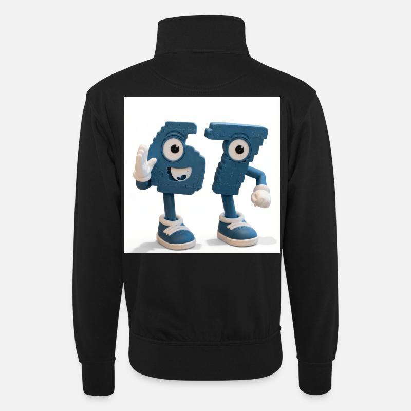 sixseven - Unisex Pullover mit Zip-Kragen - Schwarz