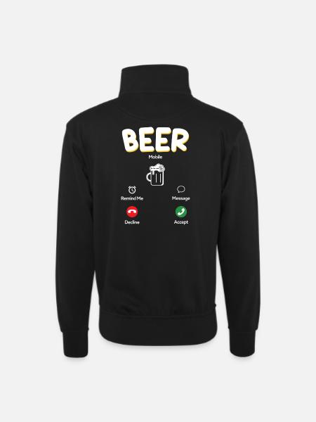Klassisches Bierglas Motiv - Unisex Pullover mit Zip-Kragen - Schwarz