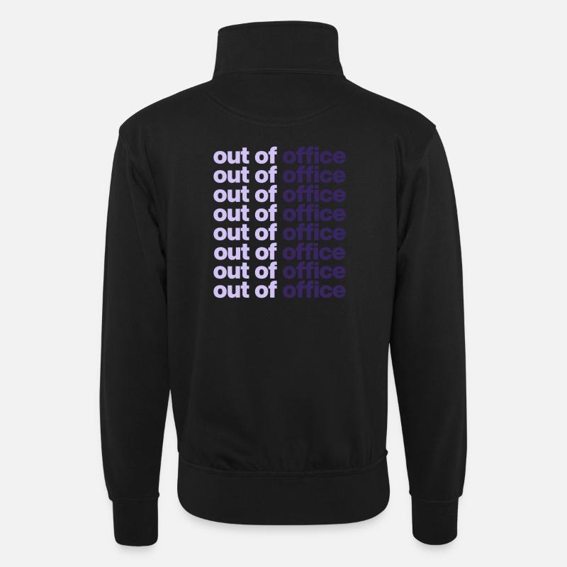 out of office vol 2 - Unisex Pullover mit Zip-Kragen - Schwarz