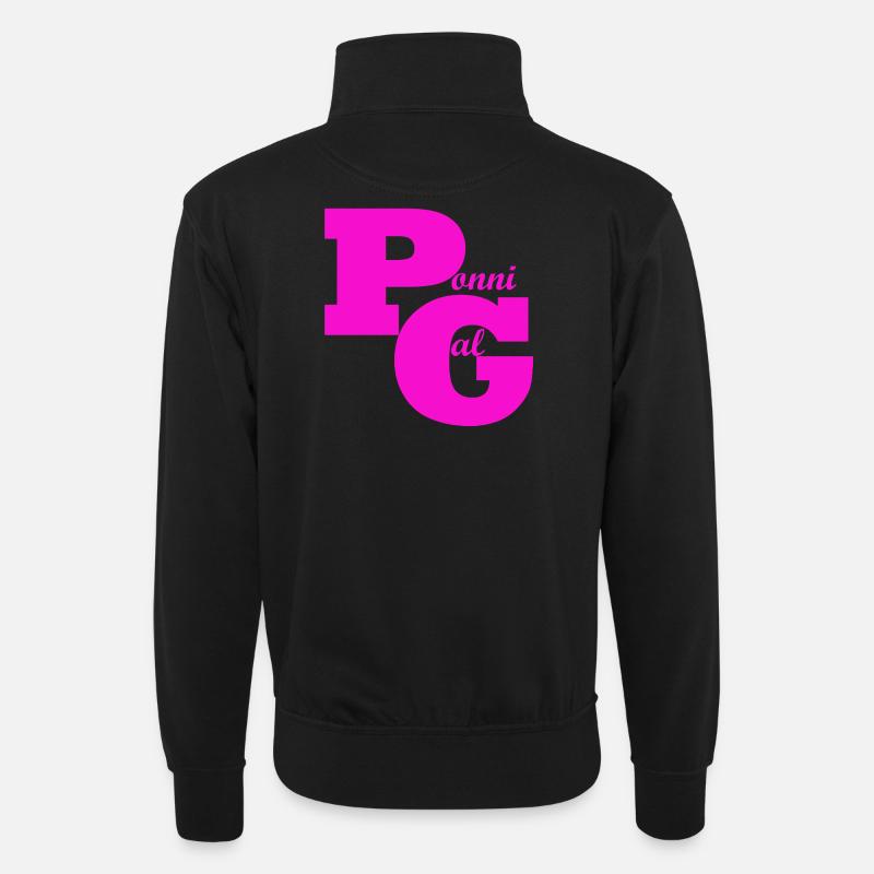 Ponyverrückt - Unisex Pullover mit Zip-Kragen - Schwarz