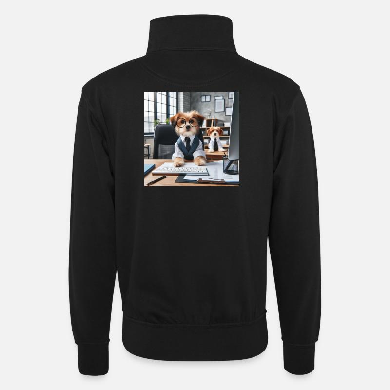 Professionelle Cosplay Hunde - Unisex Pullover mit Zip-Kragen - Schwarz