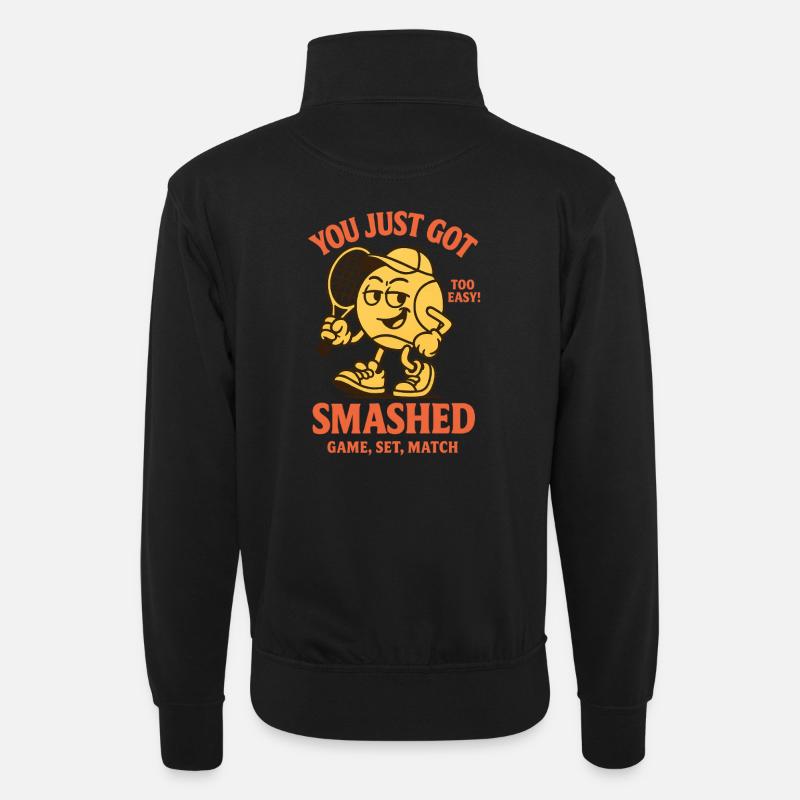 YOU JUST GOT SMASHED - Unisex sweater with zip collar - black