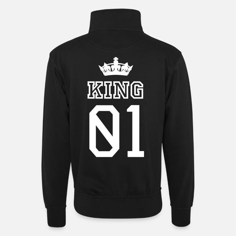 KING - Unisex sweater with zip collar - black