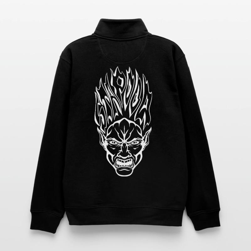 Stapooa demon1 Unisex sweater with zip collar