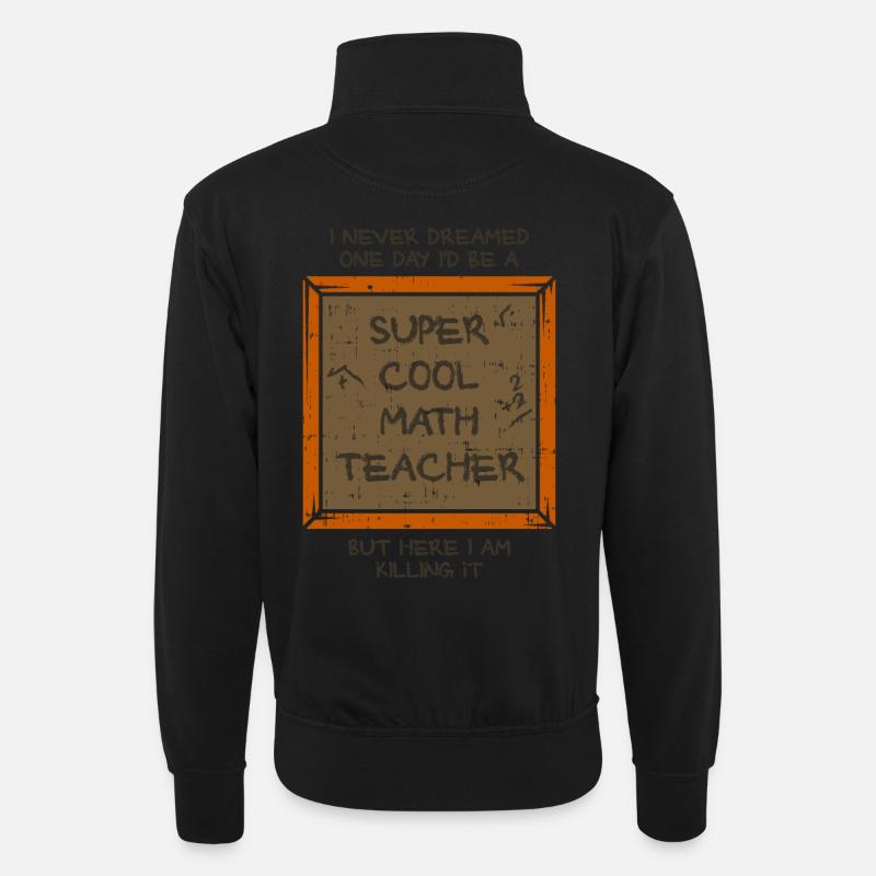 mathematics - Unisex sweater with zip collar - black