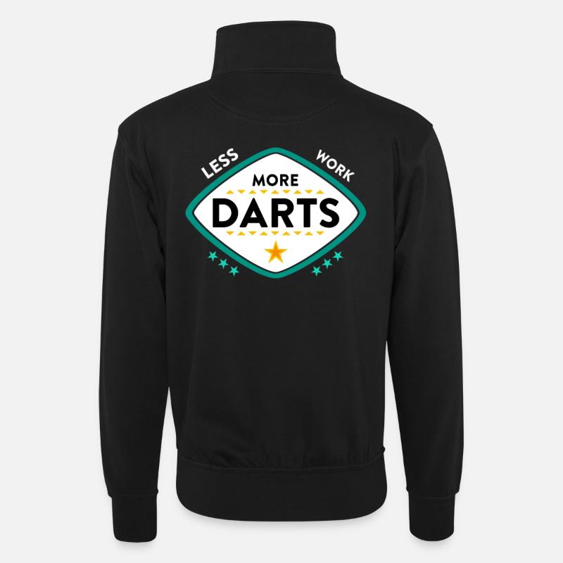 jeu de fléchettes - Sweat col montant zippé unisexe - noir