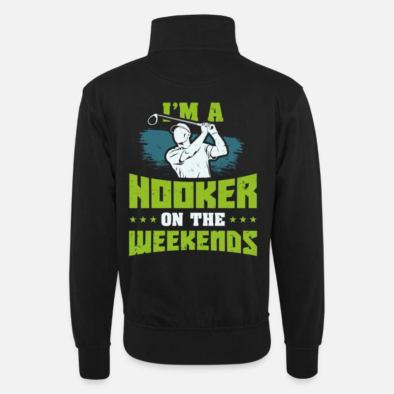 Golf - Unisex Pullover mit Zip-Kragen - Schwarz