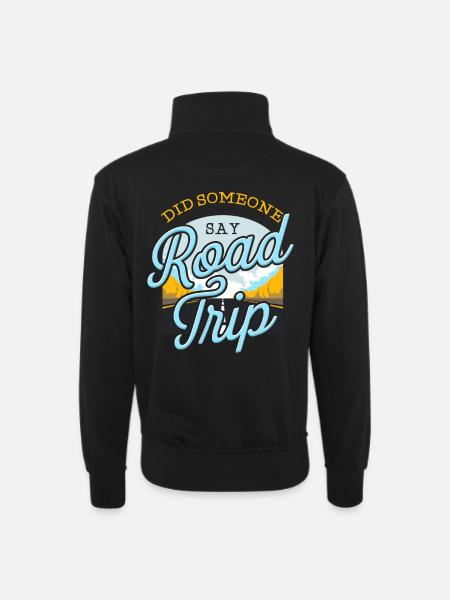 Road Trip - Unisex Pullover mit Zip-Kragen - Schwarz