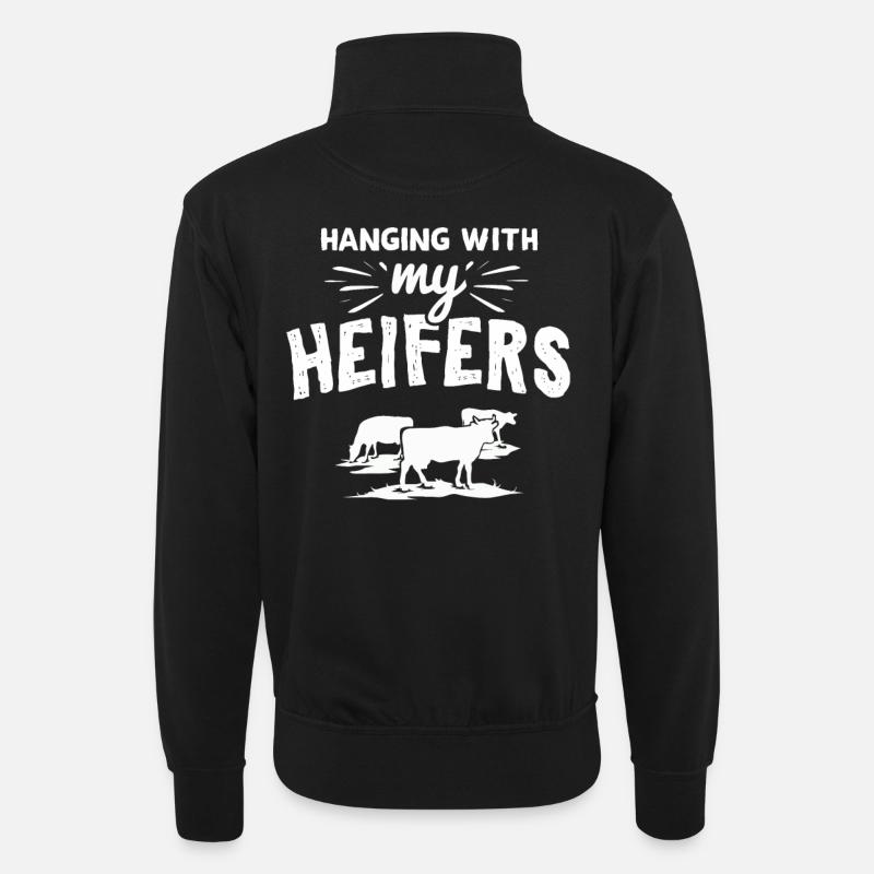 Farming - Unisex sweater with zip collar - black