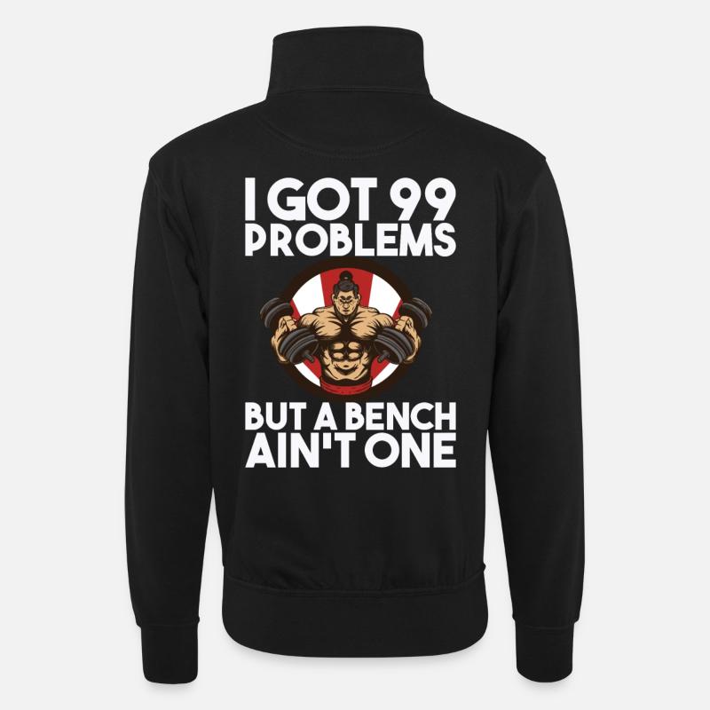 Workout - Unisex sweater with zip collar - black