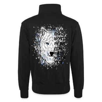 Religiöses Zitat Bibelvers - Unisex Pullover mit Zip-Kragen - Schwarz - Hinten