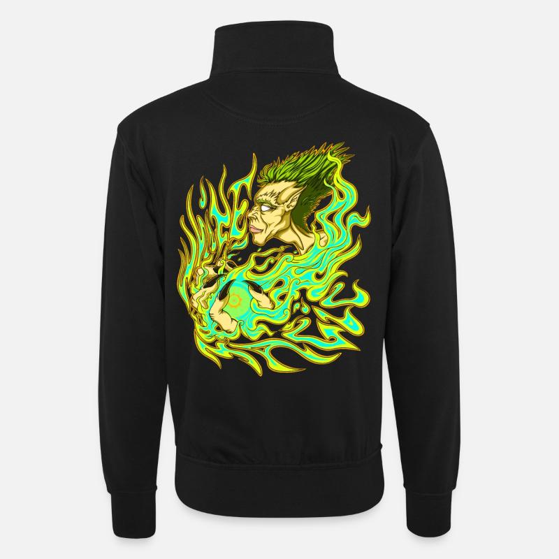 White Magic - Unisex sweater with zip collar - black