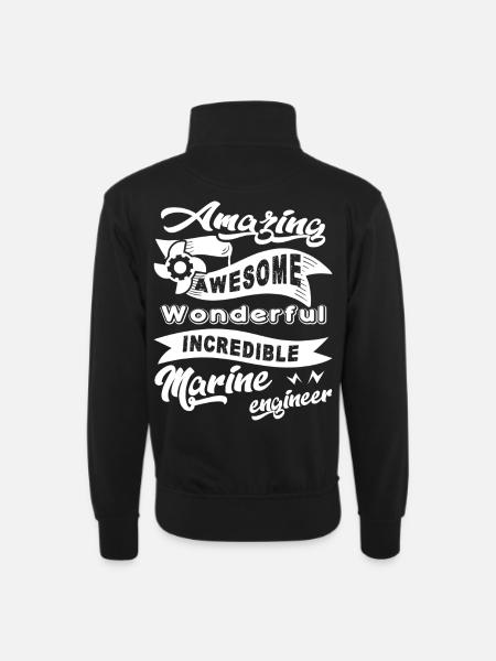 Marine Engineer Amazing Marine Engineer - Unisex sweater with zip collar - black