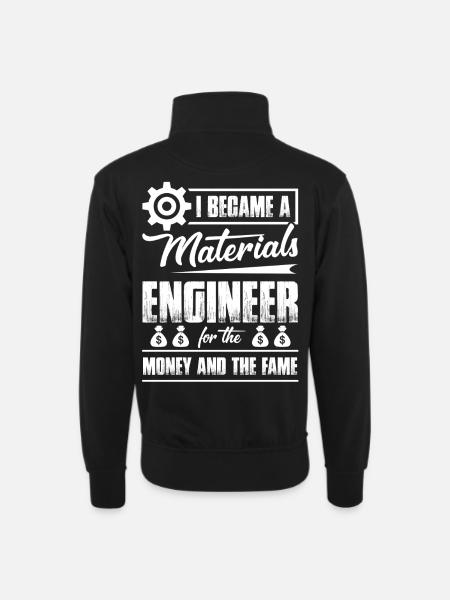 I Became A Materials Engineer - Unisex sweater with zip collar - black