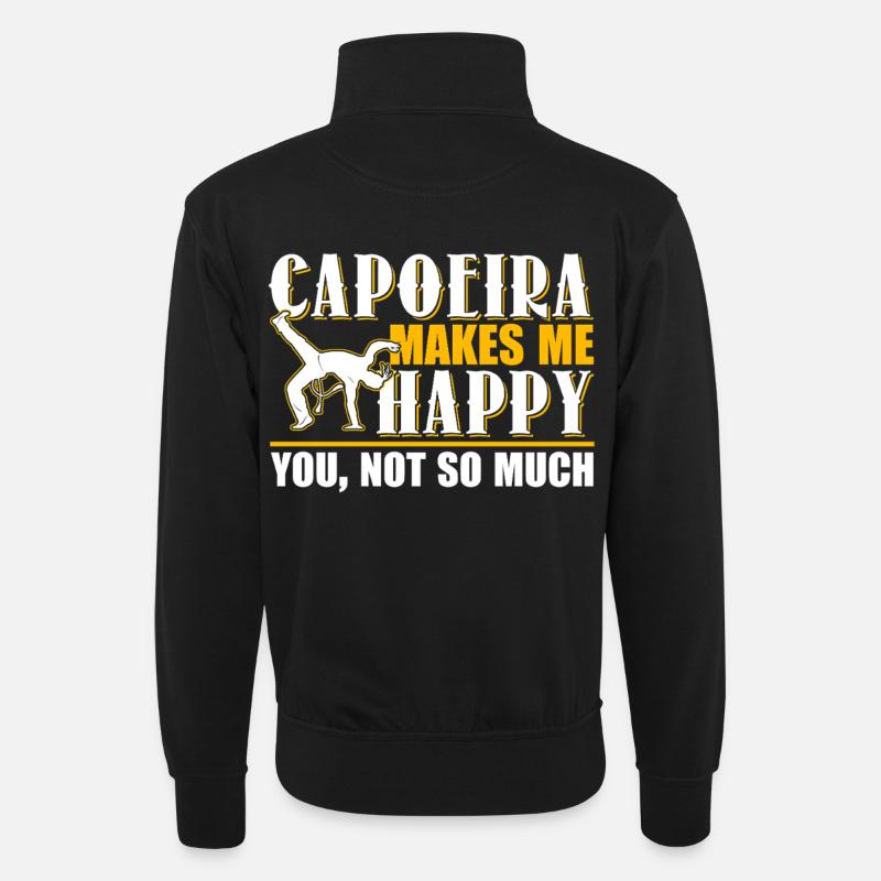 Capoeira Makes Me Happy - Unisex sweater with zip collar - black
