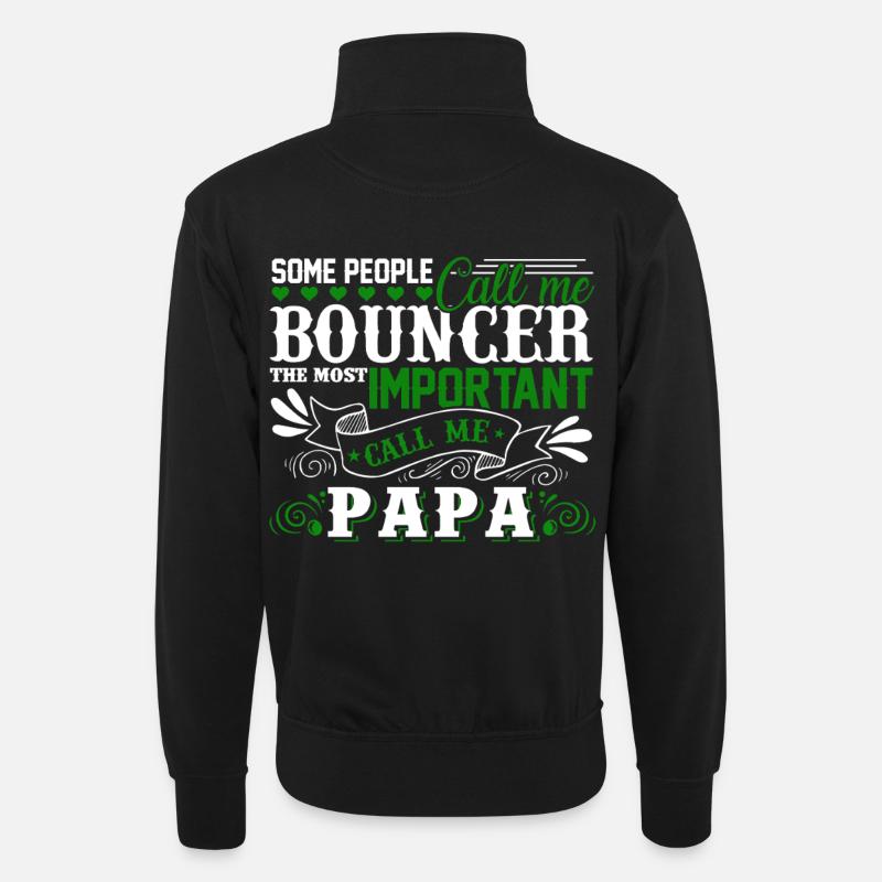 Bouncer Papa - Unisex sweater with zip collar - black
