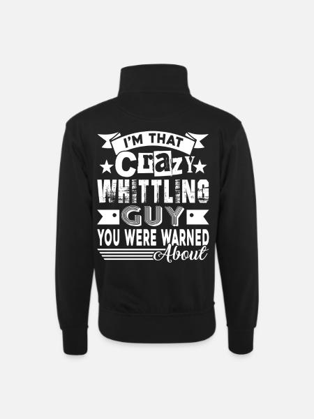 Whittling Crazy Whittling Guy - Unisex sweater with zip collar - black
