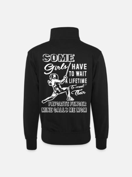 Fencing Fencer Mom - Unisex sweater with zip collar - black