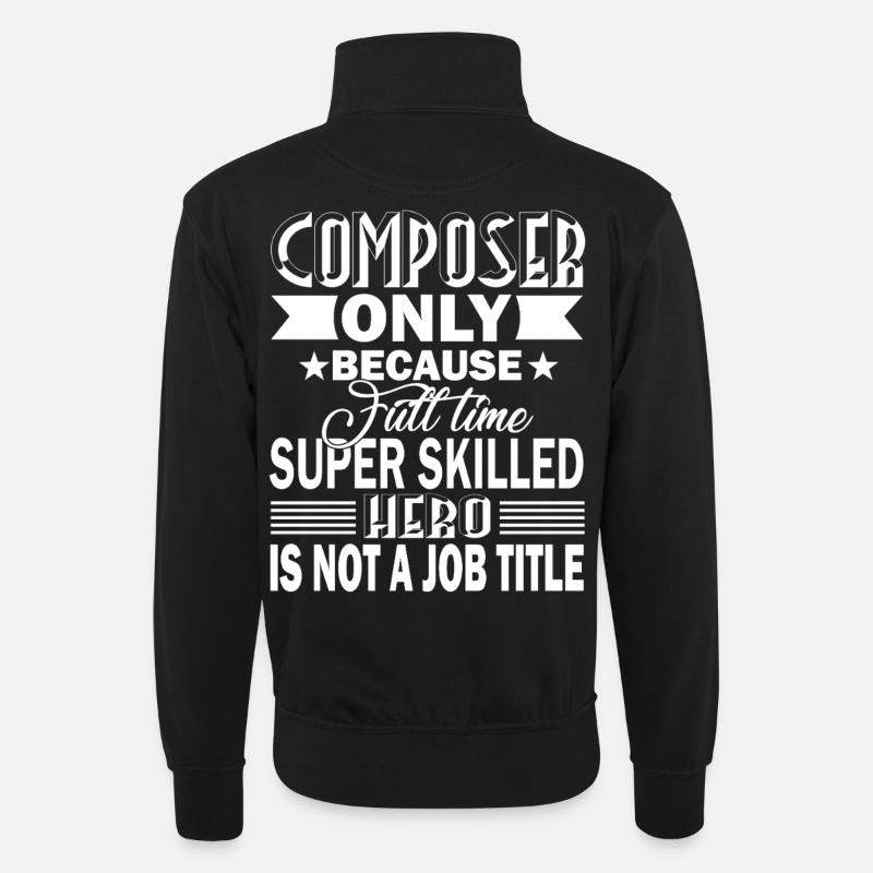 Composer Composer Job Title - Unisex sweater with zip collar - black