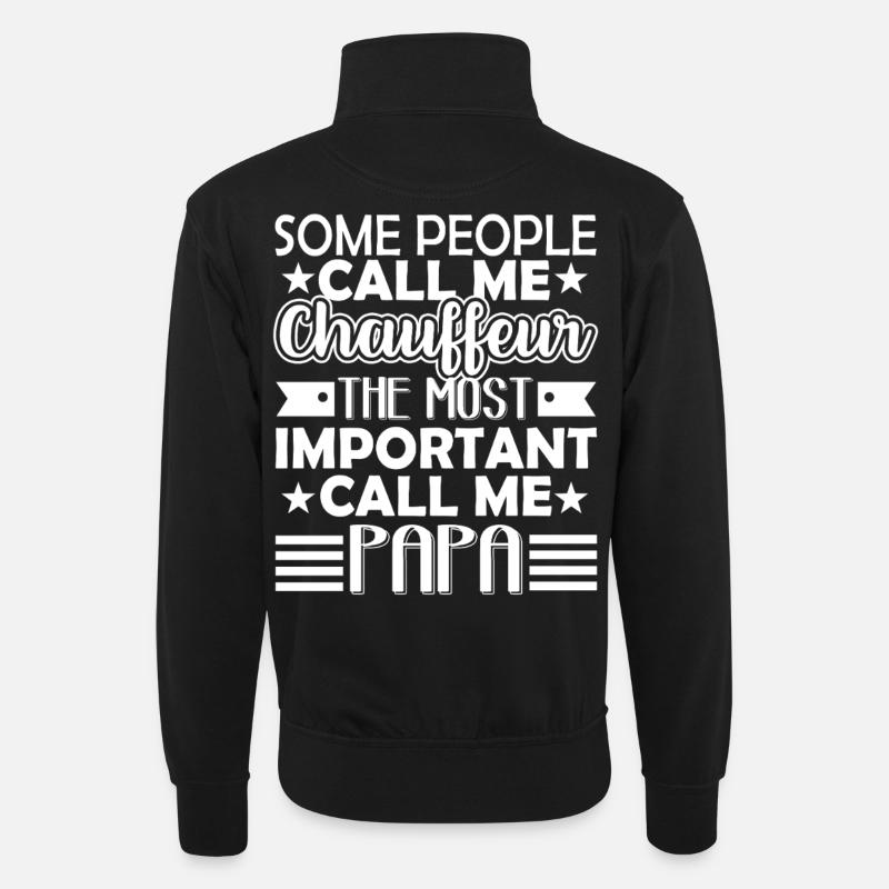 Chauffeur Chauffeur Papa - Unisex sweater with zip collar - black