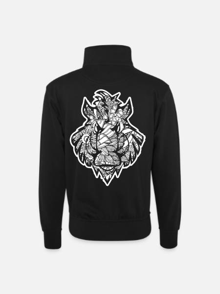 Boar Boar Floral Pattern - Unisex sweater with zip collar - black
