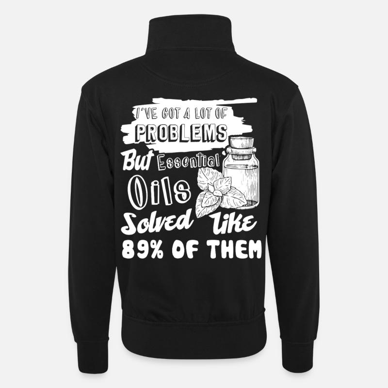 Essential Oil Funny Essential - Unisex sweater with zip collar - black