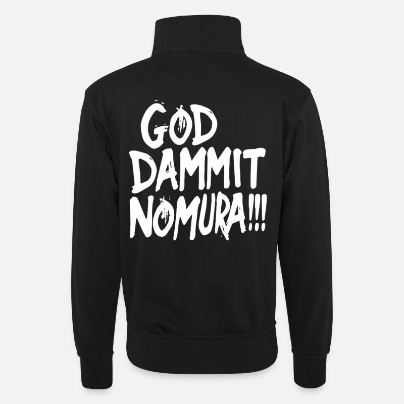 Goddammit Nomura – Bold Design - Unisex Pullover mit Zip-Kragen - Schwarz
