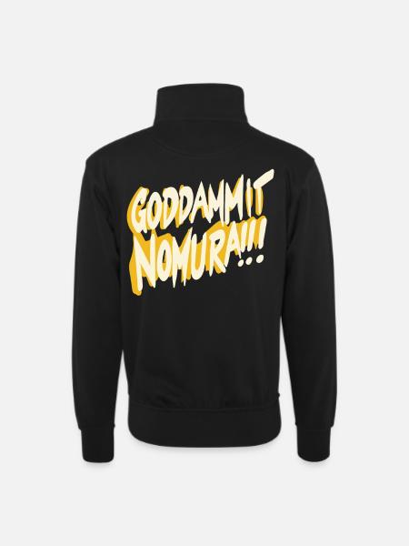 Goddammit Nomura – Yellow Design - Unisex sweater with zip collar - black