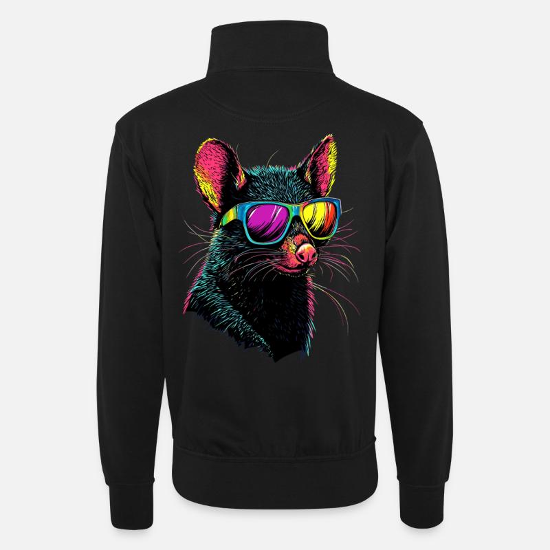 Tasmanian Devil Marsupial Tasmanian Devil - Unisex sweater with zip collar - black