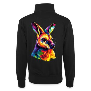 Wallaby Australie Outback Kangourou doux sauvage - Sweat col montant zippé unisexe - noir - Dos