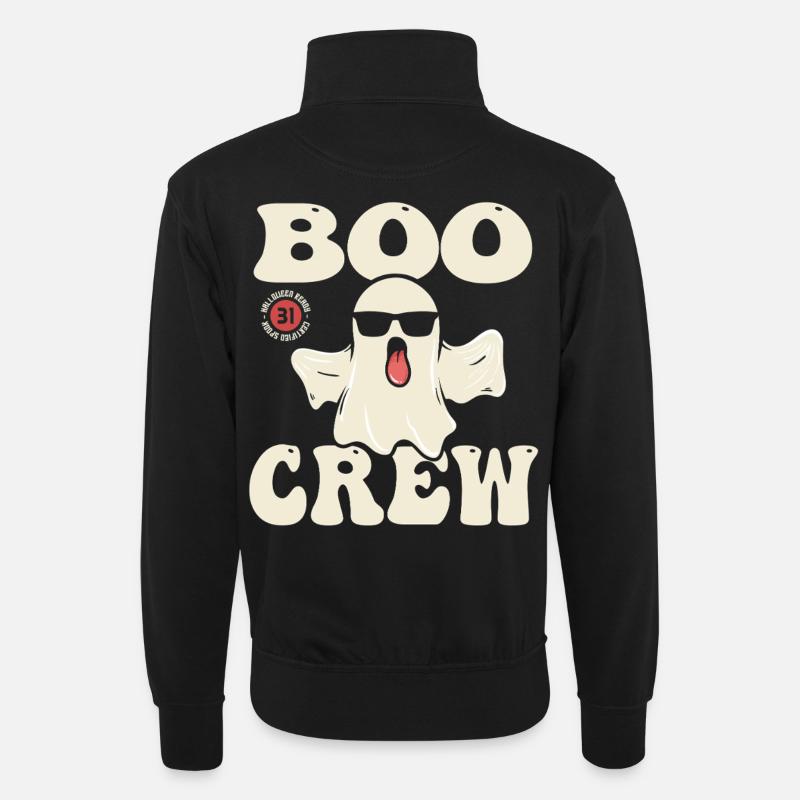 Creative Ghost Hoodie Design - Unisex sweater with zip collar - black