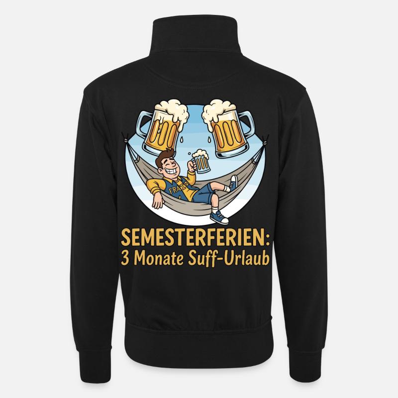 Vacances semestrielles : Vacances alcoolisées - Sweat col montant zippé unisexe - noir