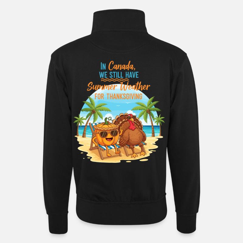 Sommer in Kanada - Unisex Pullover mit Zip-Kragen - Schwarz