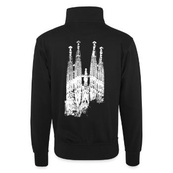 Barcelone Sagrada Familia Espagne J’aime Barcelone - Sweat col montant zippé unisexe - noir - Dos