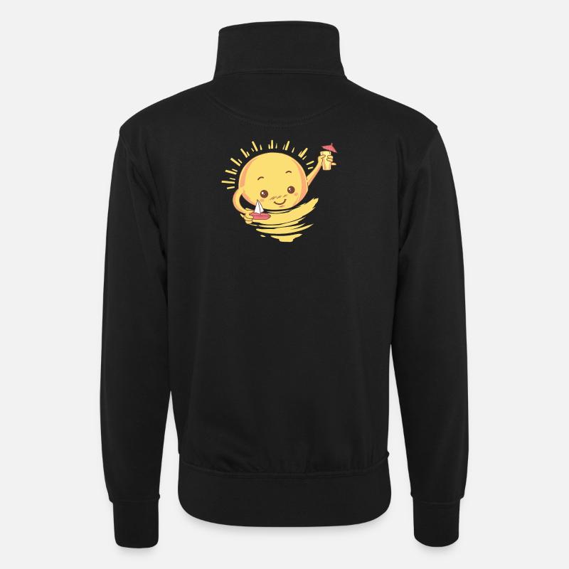 Sommer Cocktail Geschenk - Unisex Pullover mit Zip-Kragen - Schwarz