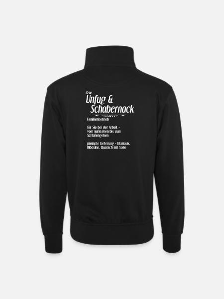 Unfug und Schabernack - Unisex Pullover mit Zip-Kragen - Schwarz