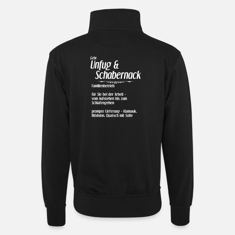 Unfug und Schabernack - Unisex Pullover mit Zip-Kragen - Schwarz