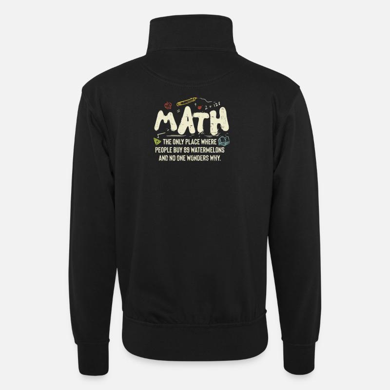 Mathematik - Unisex Pullover mit Zip-Kragen - Schwarz