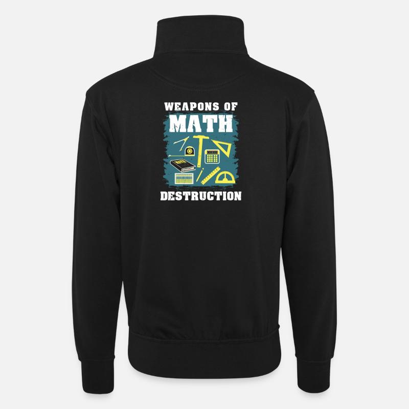 Cadeau math math - Sweat col montant zippé unisexe - noir