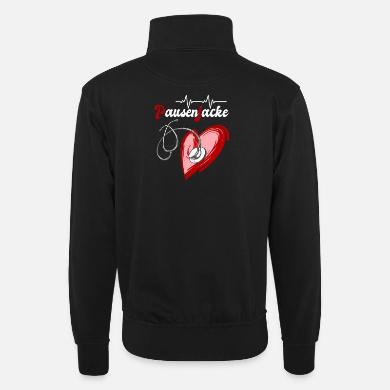 Pausenjacke Medizin - Unisex Pullover mit Zip-Kragen - Schwarz
