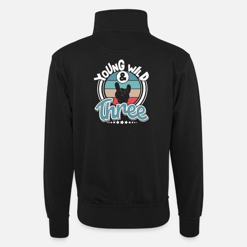 Young Wild And Three - Sweat col montant zippé unisexe - noir